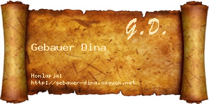 Gebauer Dina névjegykártya